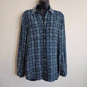 Michael Kors Sheer Embellished Button Down Shirt